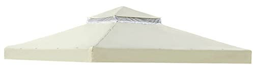 Gazebo Roof Tarpaulin Sunshade 10x10FT Waterproof Yard Patio Pavilion Cover with Air Vent for Outdoor Grill Shelter Brown(Beige)