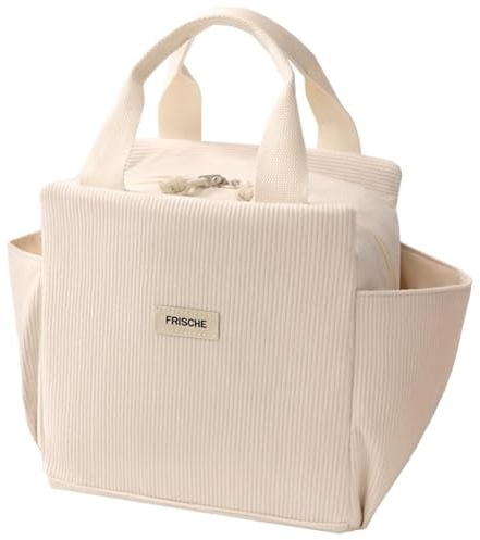 Tcdwla Borsa Termica Porta Pranzo, Borsa Porta Pranzo con 2 Tasche Laterali, 12L Grande Capacità, per Archiviare Bicchiere D'acqua, Ombrelloni, Piatti da Tavola, per Picnic, Lavoro, Scuola (A)