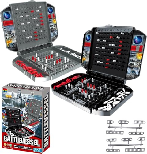 Juego de batalla naval, pequeño juego de mesa de batalla, juego de mesa clásico de barcos hundidos, juego de estrategia de batalla naval para niños a partir de 4 años, regalos de cumpleaños, juegos de