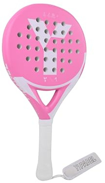 Y1 JX Junior Padelracket för barn – lätt kompositram, rund form låg balans, glasfiber yta, AirSpring EVA-kärna (10–13), enkel kontroll bekväm juniorracket - vit
