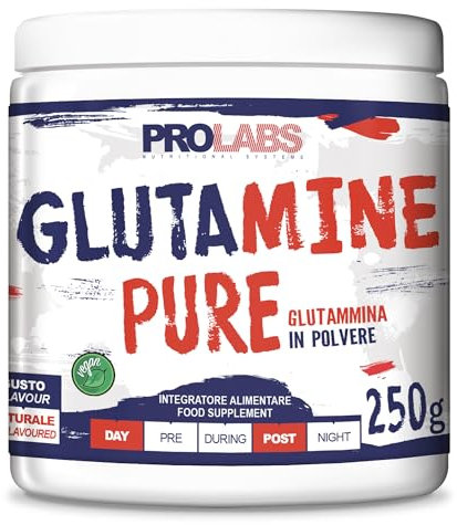 Prolabs GLUTAMINE PURE - 250 g - Purissima glutammina in polvere solubile - Recupero e rigenerazione muscolare – Vegan