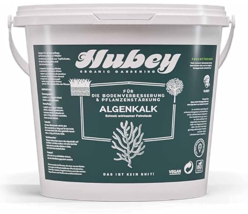 HUBEY Algenkalk 1 kg - Bio Gartenkalk für gesunde Pflanzen u. saftiges Gemüse - Natürlicher Bodenaktivator