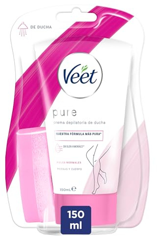 Veet Crema Depilatoria Corporal para usar bajo la ducha para Mujer, Piel Normal, 150 ml