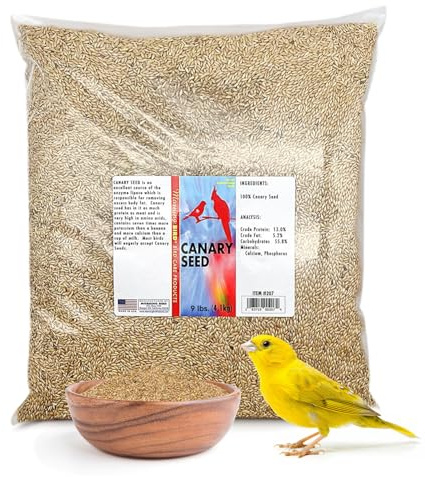 Morning Bird Canary Seed 9 lbs, Nutrient-Rich Bird Seed, Creamy Golden Grain Powerhouse - Supports Healthy Feathers & Strong Bones – Natural Daily Nutrition for All Bird Types