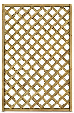 TheGoodGarden Grigliato in Legno Pannello Frangivista impregnato in Autoclave Maglia Diagonale Trendy Color Naturale (90)