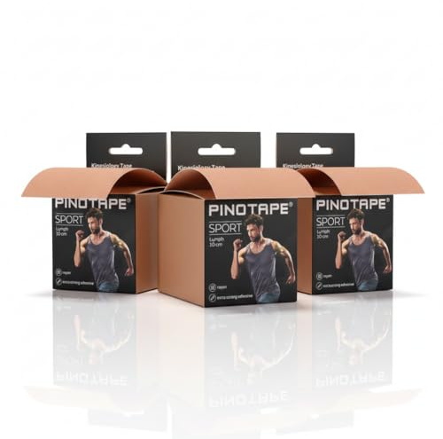 Pinotape Sport - Nastro linfatico XXL, beige chiaro, 10 cm x 5 m, confezione da 3