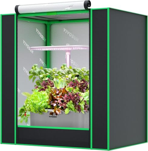 VIVOSUN Growzelt klein 50x36x54cm Grow Zelt mini mit hochreflektierendes Mylar, versiegeltem Bodendesign, Belüftungsfenster und Kabeldurchführungsloch für Aerogarden Hydroponik-Anbausystem