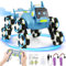 JONRRYIN Perro Robot, Control Remoto Perro Robot Juguete para Niños, Perro Robot con Spray Function,Música, Perro Robot Juguetes Regalos Niños y Niñas (Azul)