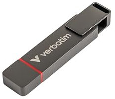 Verbatim Dual QuickStick, 128 GB, externe 3.2 Gen 1 USB-C/USB-A SSD, High-Speed USB Stick bis zu 530 MB/s, extrem schneller Speicherstick für Handy, Laptop, PC und Notebook