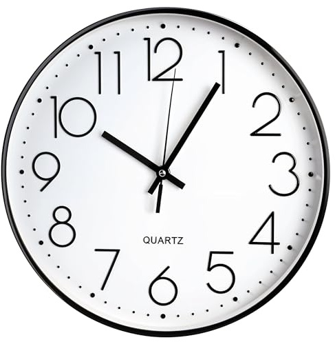 FB FunkyBuys Wall Clock - 10'' Silent Non-Ticking Modern Clock - Battery Operated Wall Clocks for Living Room, Bedroom, Kitchen & Office