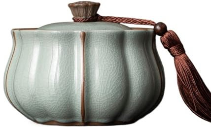 FAJNUZI2024 Lata de Té Recipiente de cerámica for té con Tapa sellada y Borla, Ideal for el hogar, Ideal for Guardar té, café, Frutos Secos, Hierbas, Especias y azúcar. Recipientes de Cocina
