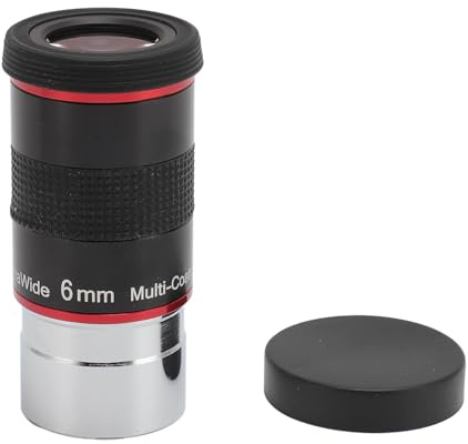Tbest Ocular del Telescopio 1.25 Pulgadas 68 Grados de Gran ángulo 6 Mm Astronómico para Observación de Luna Accesorio de Aleación de Aluminio de Aluminio Vidrio óptico