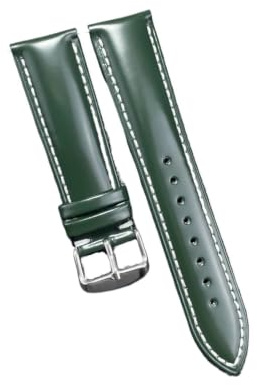 HuanJ Klockarmband i äkta läder 18 19 20 21 22 mm Kohud Grönt klockarmband Klocktillbehör Mjukt