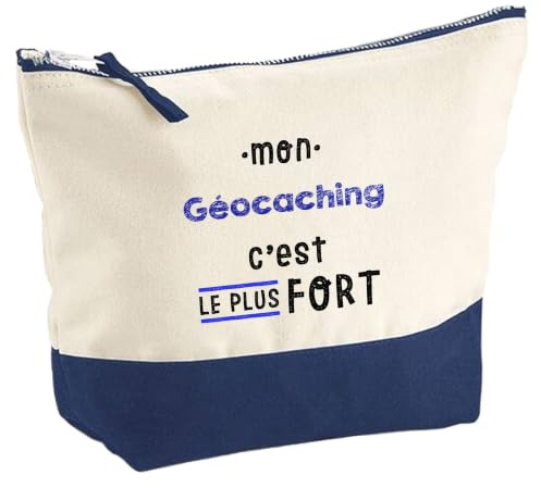 Otshirt Pochette Mon Geocaching C'est Le Plus Fort - Pouch - Idée Pochette Rangement Cadeau Anniversaire Fête Original Famille Travail Départ Collègue Retraite Noël.