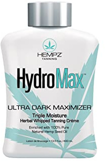 HEMPZ Hydromax Maximizer - Herbal Moisturizing Self Tanning Lotion for Tanning Beds, Beach, Sun 13.5 Fl OZ