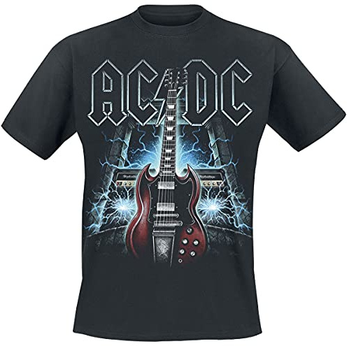 AC/DC High Voltage Guitar Männer T-Shirt schwarz XXL 100% Baumwolle Band-Merch, Bands