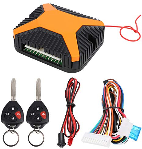 X AUTOHAUX Car Keyless Entry System Remote Control W/Blank Key for Toyota DC 12V Central Lock with 2 Remote Control Key