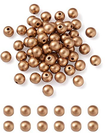 Craftdady 500pcs 12mm Metallic Gold Round Wood Spacer Beads Natural Wooden Ball Tiny Loose Beads for DIY Jewelry Craft Making Home Decoration