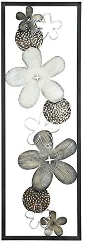 Gilde Wandbild Wandskulptur Wandrelief Wanddeko aus Metall Bild Skulptur Blumen Flowers