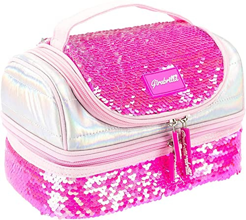 Girabrilla Nice Group Borsa Porta Pranzo per Bambini, Contenitore Alimenti a 2 Scomparti, colore Magenta Fluo