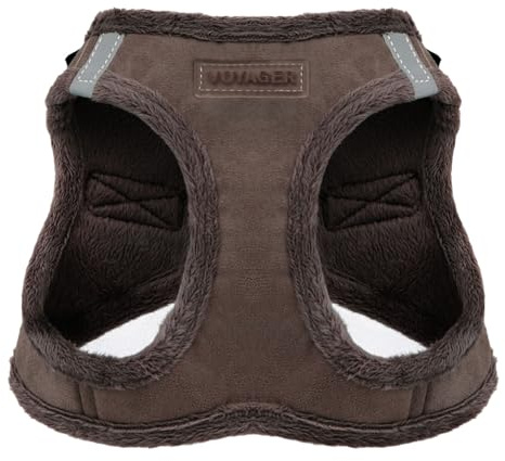 Voyager Step-In Plüsch-Hundegeschirr by Best Pet Supplies - Step-In-Westengeschirr für kleine und mittelgroße Hunde, Weicher Plüsch, Schokolader, size L - Brust 45-52 cm
