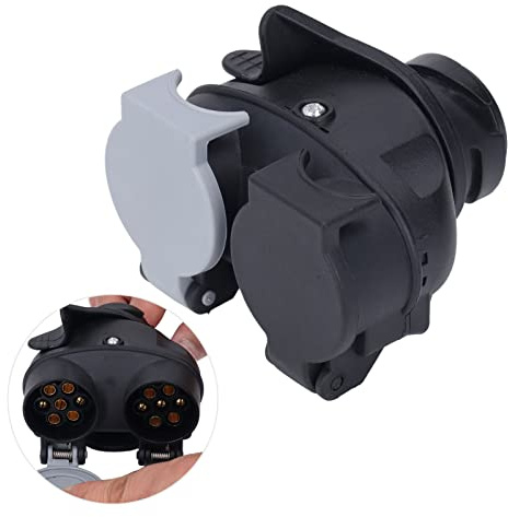 VOBOR Traino Adattatore da 13 Pin a Doppio 7 Pin Spina di Conversione 12V 12N 12S per Rimorchio Caravan Apparecchio Traino Adattatore da 13 Pin a 7 Pin