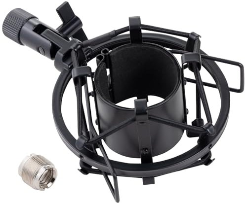 Xereizo Microphone Shock Mount, Metal Mic Holder Clip for 1.57-1.85(40-47mm) Diameter Condenser Mics Reduce Vibration Noise and Improve Recording Quality for Bluebird Baby Bottle CAD U37 GXL2200