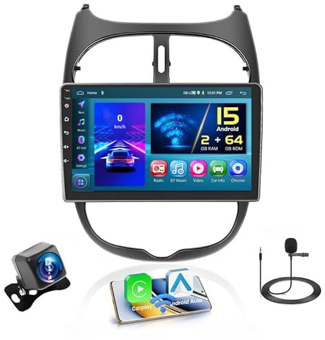 Autorradio para Peugeot 206/206CC 2001-2016 Citroen C2 Android Auto