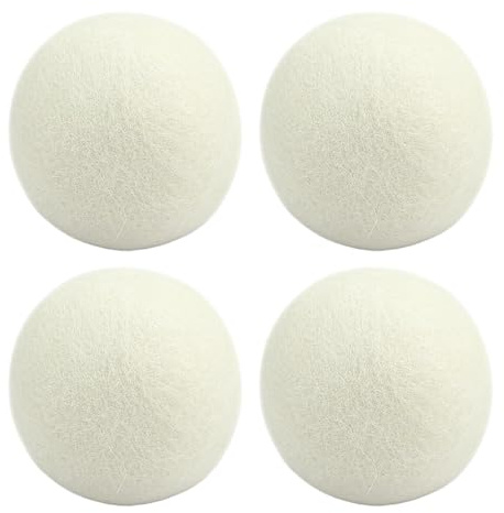 palline di lana, palline di lanugine per asciugatrice,ammorbidente riutilizzabile in tessuto di lana - 4 pezzi di palla ammorbidente in tessuto naturale riutilizzabile, kit di lavaggio a secco