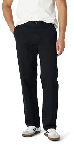 Amazon Essentials Men's Relaxed-Fit Cotton Chino Pant, Black, 34Wx32L