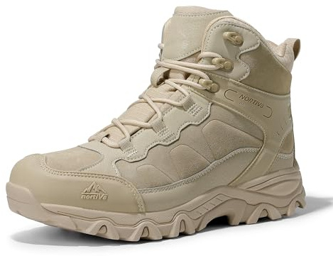 NORTIV 8 Men's Waterproof Hiking Boots Outdoor Mid Trekking Lightweight Mountaineering Shoes Paladin,Size 13W,Sand,JS19004M