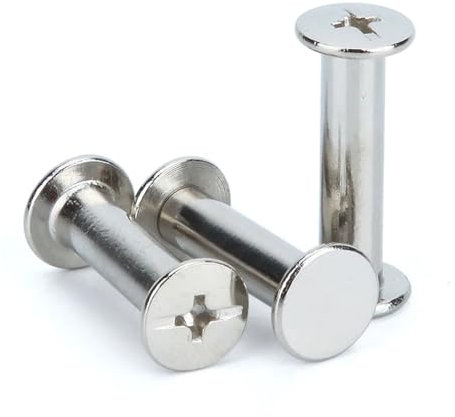 3-20 pezzi Rivetti Rivetti cavi Testa M5 Ottone Rivetti cavi doppi Viti for libri Viti Acciaio placcato M5 Lunghezza 6mm ~ 100mm(Nickel,M5x5(20pcs))