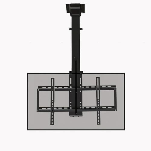 Support TV plafond motorisé, élévateur TV électrique avec rotation à 360° gauche et droite, compatible avec téléviseurs plats et incurvés de 32 à 70 pouces, jusqu'à 60 kg max. VESA 600 x 400