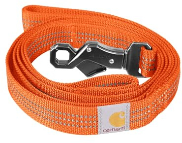 Carhartt Hundeleine mit Zwei Griffen, strapazierfähiges 600-Denier-Gewebe mit verstellbaren D-Ring-Metallbeschlägen, Hunter Orange, Größe L