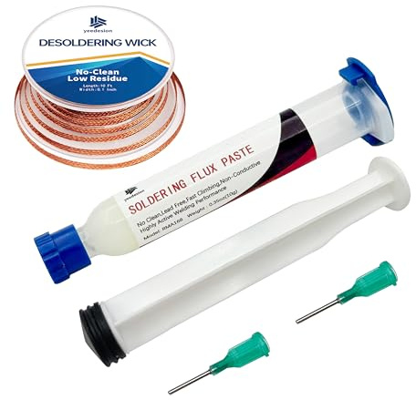 Solder Flux Solder Wick for Electronics Soldering, No Clean Soldering Flux (10CC), Desoldering Wick Removal Kit