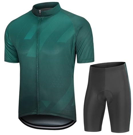 ANKROYU Premium-Fahrradbekleidungsset für Herren | Atmungsaktives, schnell trocknendes Trikot und gepolsterte Fahrradshorts | Rennrad-Mountainbike-Outfit | Feuchtigkeitsableitender (L)