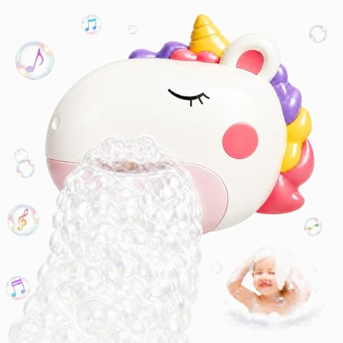 Withosent Unicornio Juguetes Baño Bebe Máquina de Burbujas Recargable