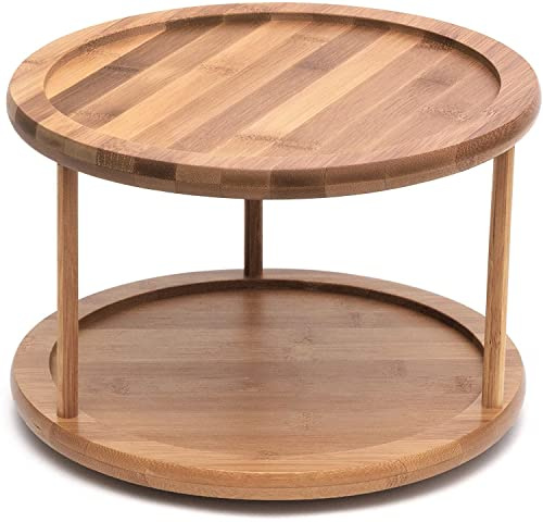 Lipper International 8302 Bamboo Wood 2-Tier 10 Kitchen Turntable