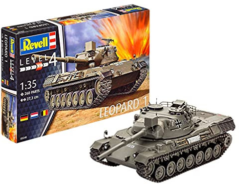 Revell Modellbausatz Panzer 1:35 - LEOPARD 1 im Maßstab 1:35, Level 4, originalgetreue Nachbildung mit vielen Details, 12 Jahre to 99 Jahre,03240, Zum Bemalen