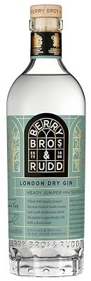 Berry Bros & Rudd London Dry Gin, 70cl, 40.6% Alcohol Content by Volume, Gin Deals of the Day, Juniper Citrus Flavoured Gin, For G&T, Negroni, White Lady Drinks, packaging may vary