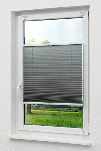 LYSEL Outlet - Plissee Klemmen Anthrazit - Plissee in der Größe (Bx H) 45cm * 130cm