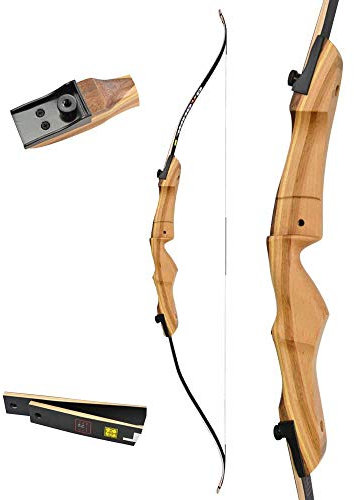 ZSHJG Takedown Arc Classique Arc de Traditionnel de tir à l'arc Arc 10-40 LBS Riser en Bois 48-70 Pouce Arc Long pour la Main Droite Chasse Adulte et Débutant Tir à la Cible (Child / 48pouce, 18lbs)