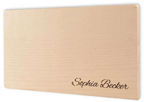 LOOXIS Planche à déjeuner personnalisée, nom ou texte gravé - Idée cadeau pour anniversaire, fête des pères, fête des mères, pour femmes et hommes - Bois d'érable, planche à goûter, 26x15cm