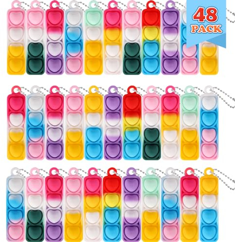 Mini Pop Fidget It leksak, nyckelring, silikon, regnbåge, stressminskning, handleksak, skrivbordsleksak, wrap pop stresslindring för barn och vuxna