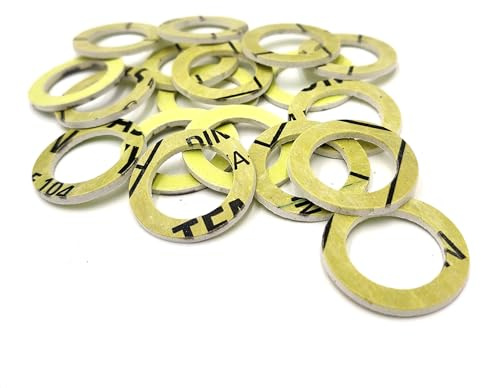 KKMSEALS Aramidfiber tätning 1/2 tum – tätningsringsset – tätningsset (25 stycken, 18,5 x 11 x 2 mm)