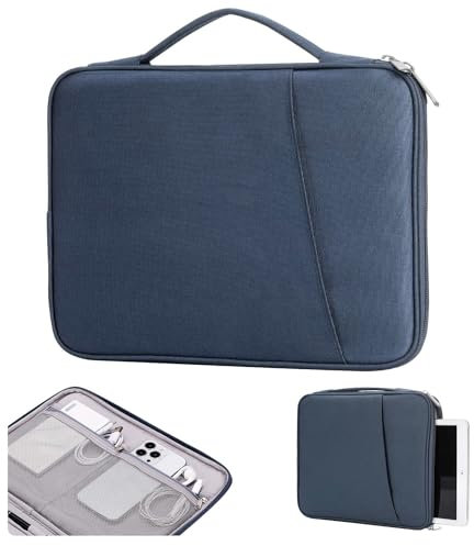 TiMOVO 9-11 Custodia per Tablet, Compatibile con iPad 11 A16 2025, iPad 10,9/10,2| Air 11, Galaxy Tab A9+ / A11 Plus 11, Borsa Protettiva con Tasche, Nero Blu