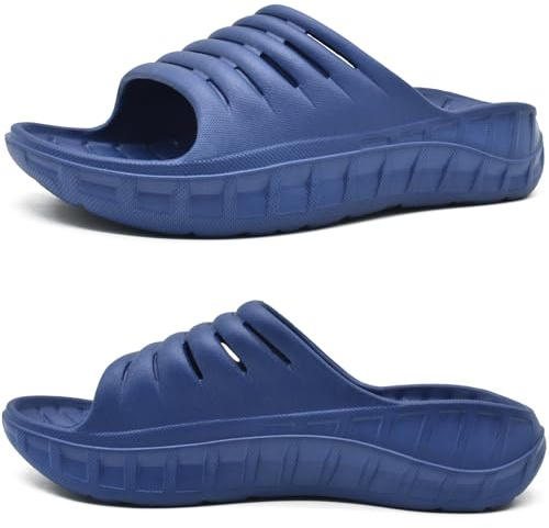 KuaiLu Sandalias Hombre Recuperación Cómodas Deportivas Chancletas Verano | Plantilla ErgonóMica Amortiguadora Suela Gruesa Ligera Antideslizante Punta Abierta Uso BañO Playa Piscina Interior Exterior