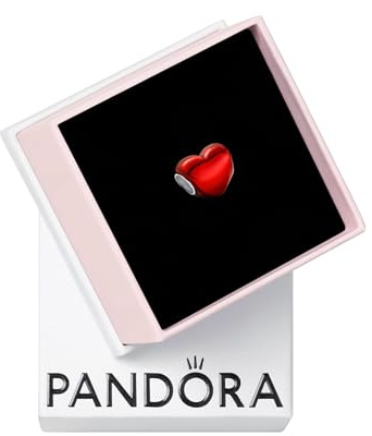 Pandora Colgante de plata de ley con esmalte rojo transparente 793337C02, talla única, Plata esterlina, No es una piedra preciosa
