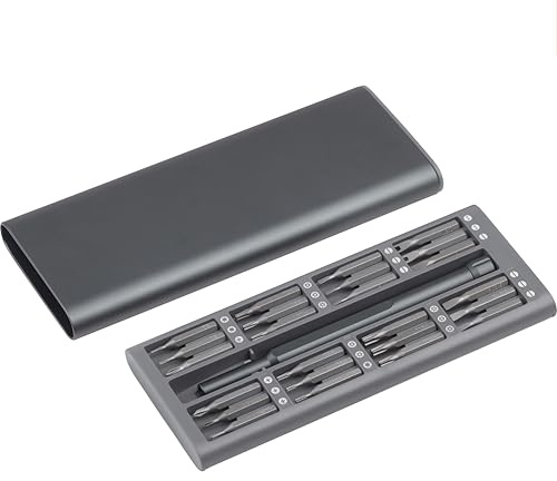 Meister Finmekaniskt bitsset – 69 x 170 x 17 mm – 48 delar – ädelt aluminium-fodral – reparationssats för smartphones, datorer, klockor, glasögon och Co. /