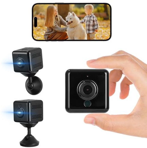 Camera Espion, 4K HD Mini Camera Espion sans Fil, Camera Surveillance WiFi avec Détection Mouvement Vision Nocturne, Caméra Espion Enregistreur Intérieure/Extérieure